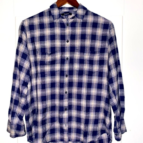 Madewell Check Plaid Flannel Shirt Women XS Outdoor Farm Chore Utility Work - Picture 2 of 6